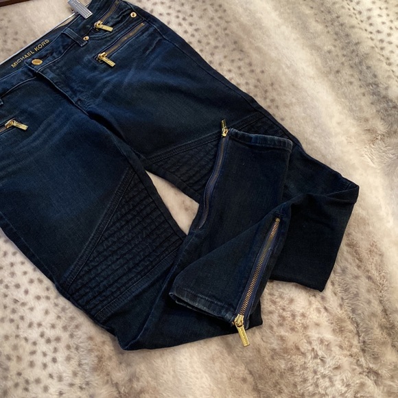 Michael Kors jeans, size 2 (stretchy) dark bleu, gold - Picture 2 of 7